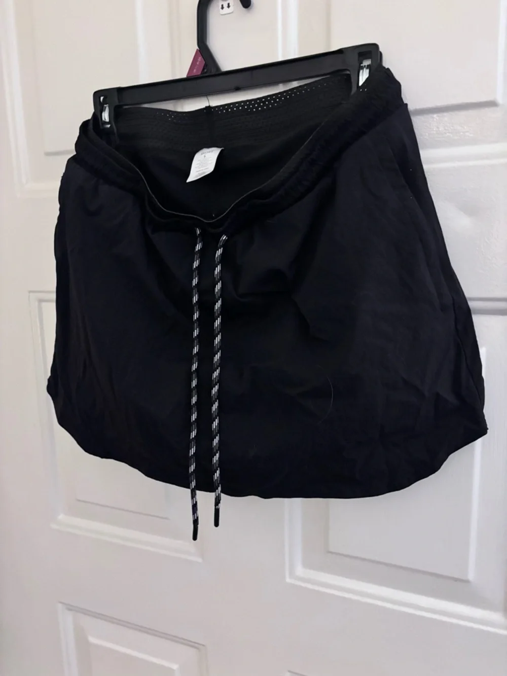 Casual Drawstring Skort in Black. Nylon/spandex Blend. - Picture 5 of 13